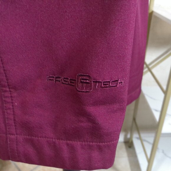 Free Tech Jacket Coat Weather Resistant Zip Burgundy Hooded Fleece Lined Women S - Picture 6 of 9